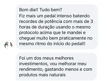 Depoimento: pedal intenso de mais de 3 horas batendo recordes de potência, chegou no mesmo ritmo do início